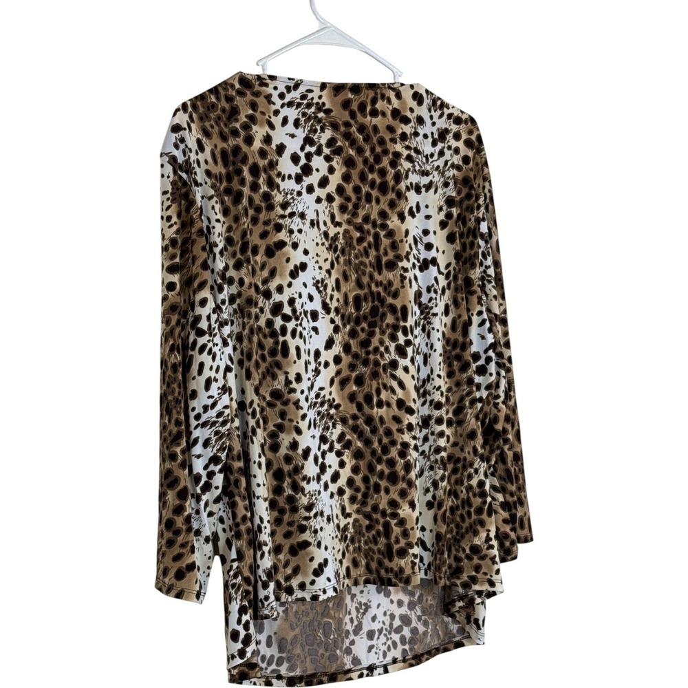 George Women Plus Leopard‎ Print Twist Neck Long Sleeve Top 26W 28W - Picture 10 of 13